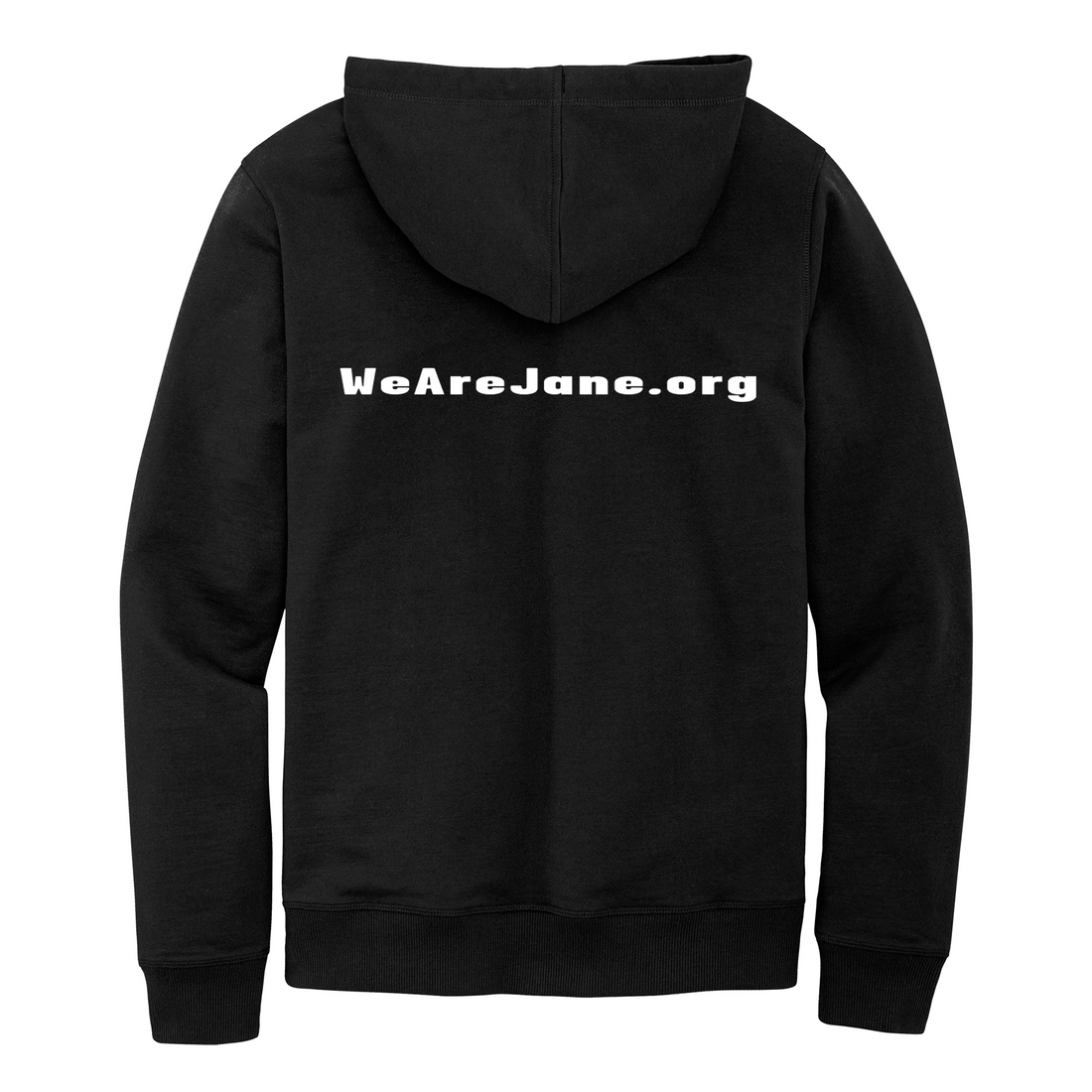 Unisex JANE Hoodie Sweatshirt in Black with White Letters