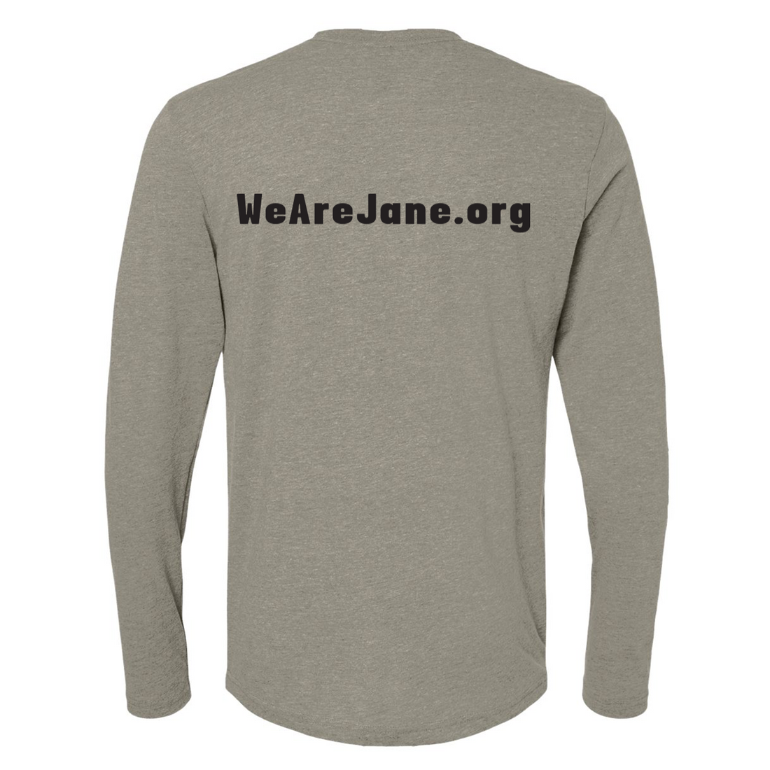 Unisex JANE Long Sleeve T-Shirt in Grey with Black Letters