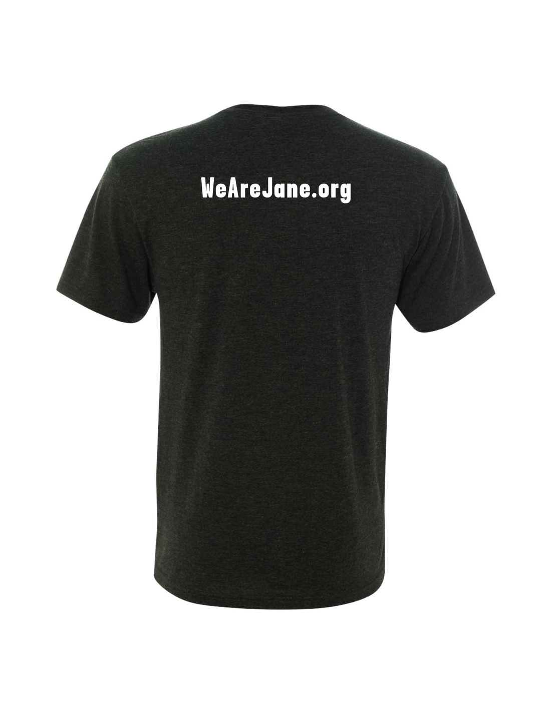 Unisex JANE V-Neck T-Shirt in Black with White Letters